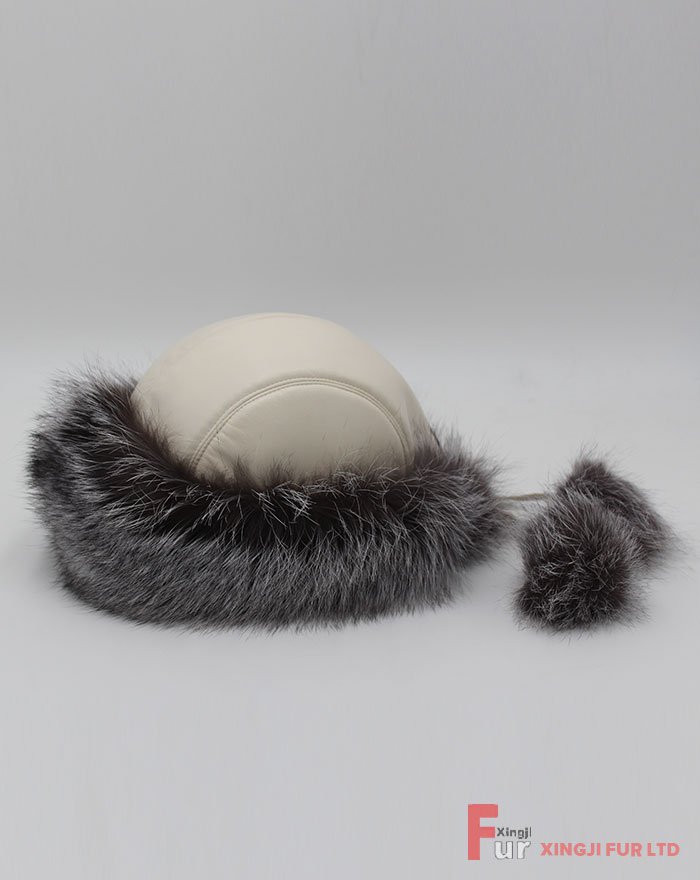 Silver Fox Fur with Leather Cover