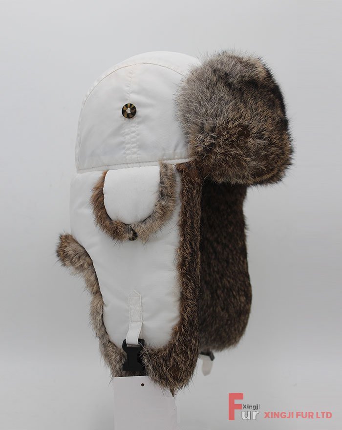 Rabbit Fur Hat with Nylon Cover