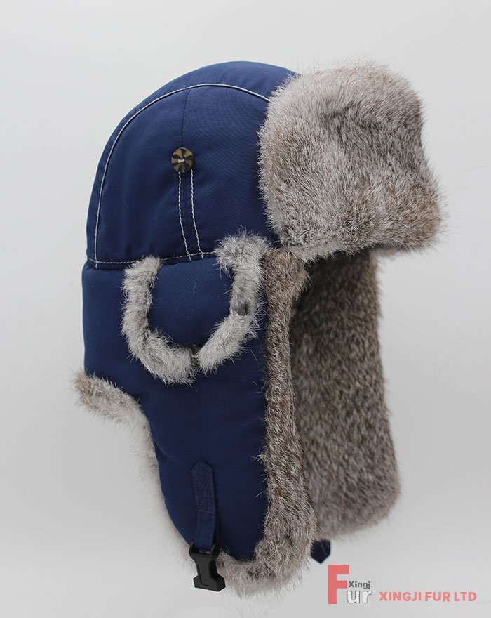 Rabbit Fur Hat with Nylon Cover