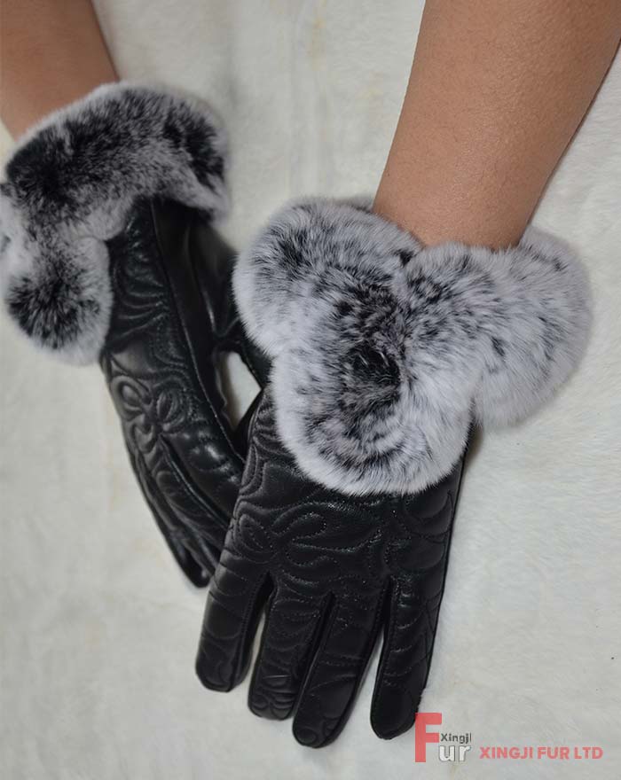 Sheepskin Glove with Rex Rabbit Fur