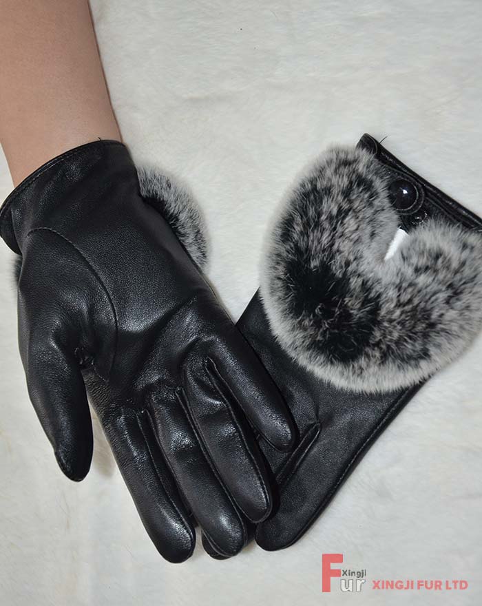 Sheepskin Glove with Rex Rabbit Fur