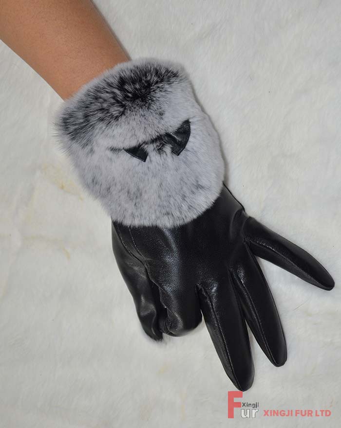 Sheepskin Glove with Rex Rabbit Fur