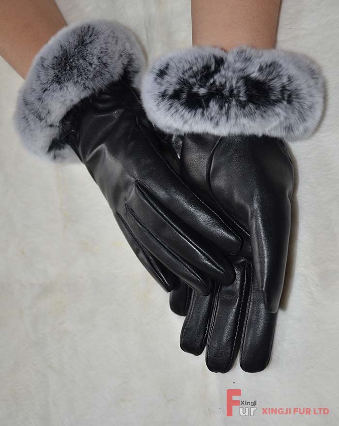 Sheepskin Glove with Rex Rabbit Fur