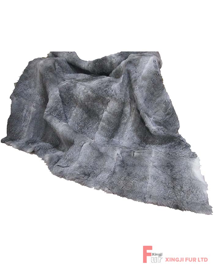 Chinchilla Rabbit Fur Blanket