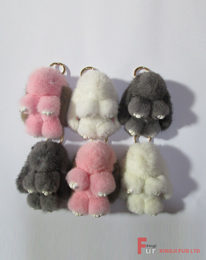 Rabbit Shaped Fur Keychain