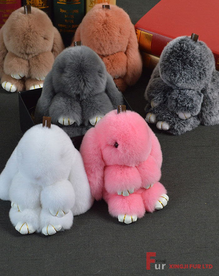 Rabbit Shaped Fur Keychain