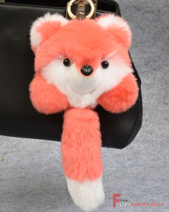 Fox Shaped Fur Keychain