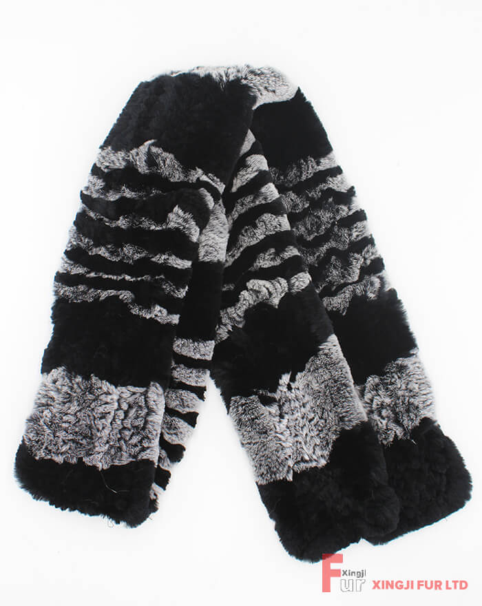 Knitted Rex Rabbit Fur Scarf